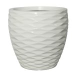 Ghiveci mare interior/exterior ALB PERLAT,41cm